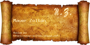 Mauer Zoltán névjegykártya