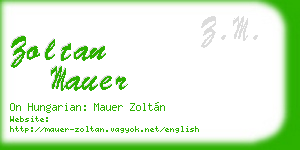 zoltan mauer business card